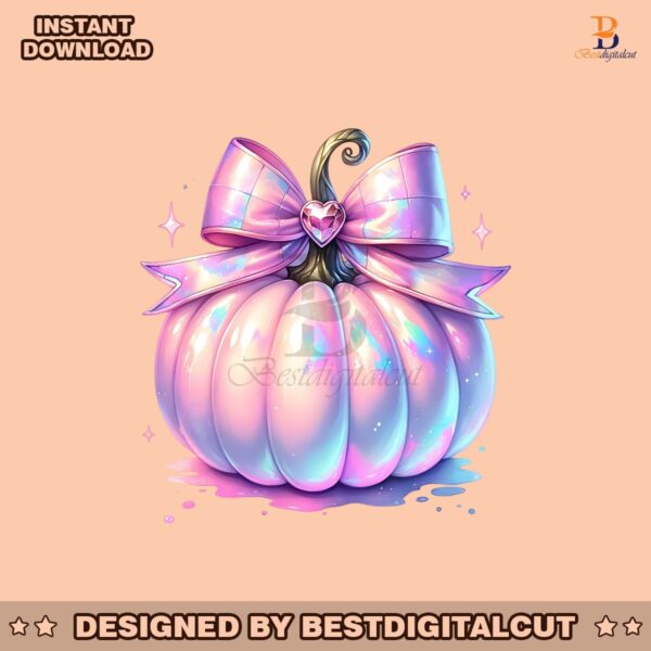 coquette-pink-iridescent-pumpkin-clipart-png