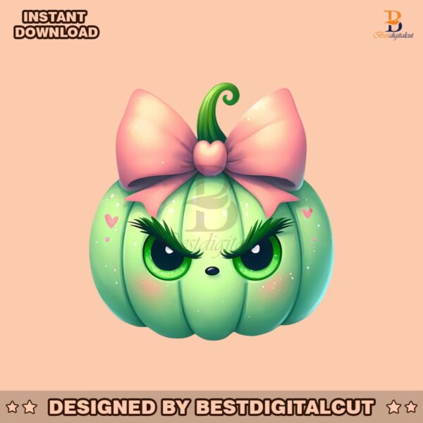 pink-coquette-pumpkin-grinch-face-svg