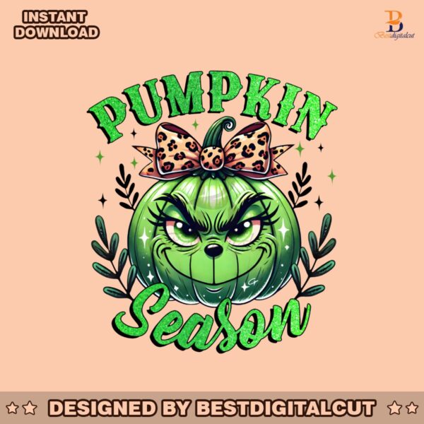 glitter-pumpkin-season-leopard-coquette-grinch-head-png