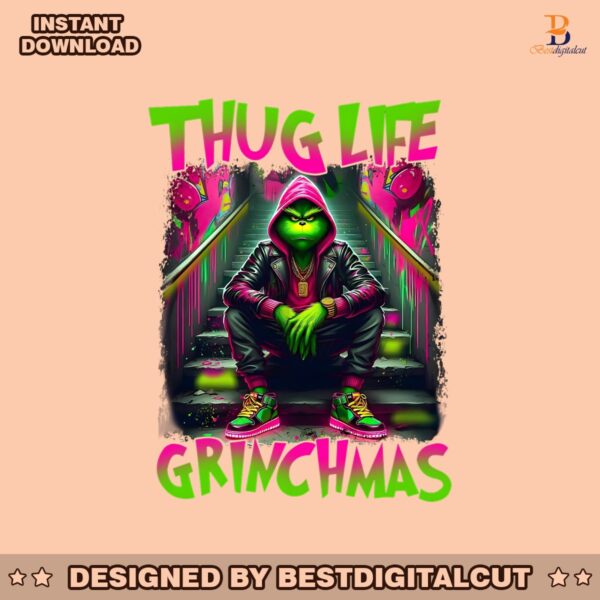 thug-life-grinchmas-cartoon-retro-christmas-grinch-png