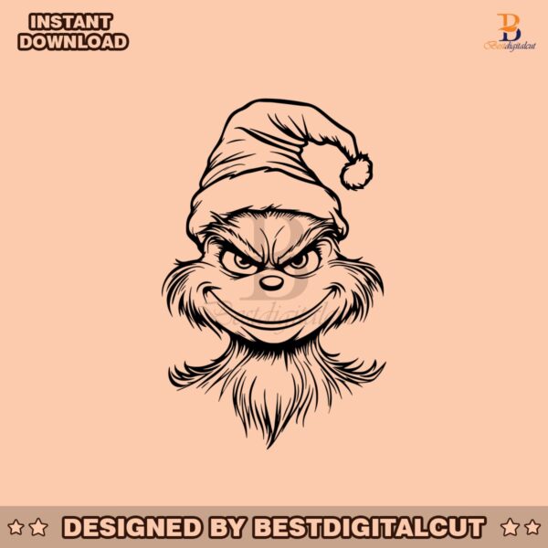 grinch-face-outline-merry-grinchmas-svg