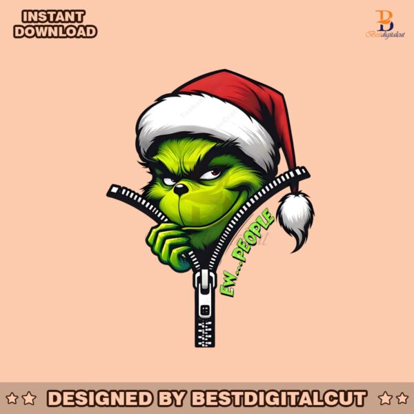 retro-ew-people-grinch-zipper-funny-christmas-png