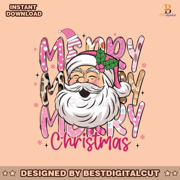 retro-glitter-pink-santa-merry-christmas-santa-claus-png