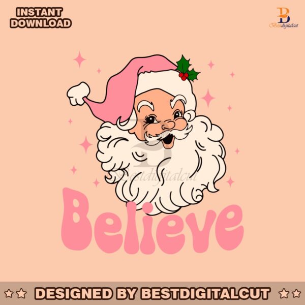 retro-groovy-believe-pink-santa-christmas-svg