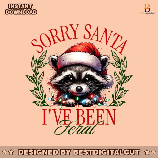 sorry-santa-ive-been-feral-retro-christmas-raccoon-santa-hat-png