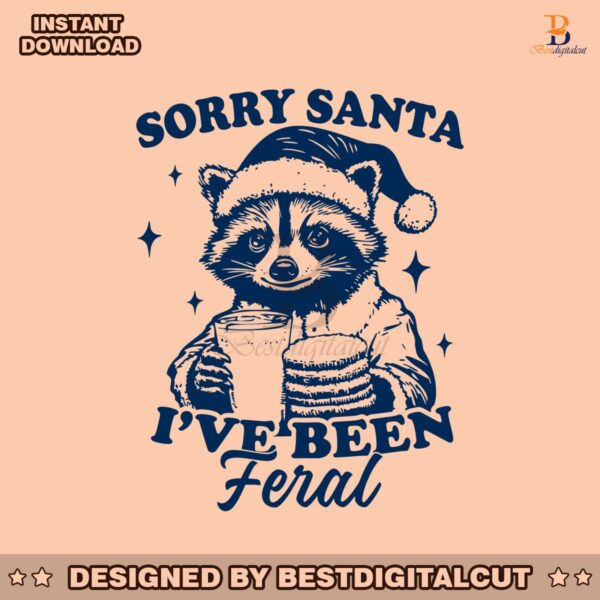 sorry-santa-ive-been-feral-funny-christmas-raccoon-cookies-and-milk-svg-silhouette