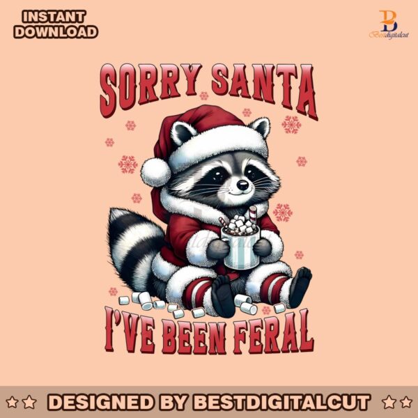 sorry-santa-ive-been-feral-retro-holiday-raccon-santa-hat-png