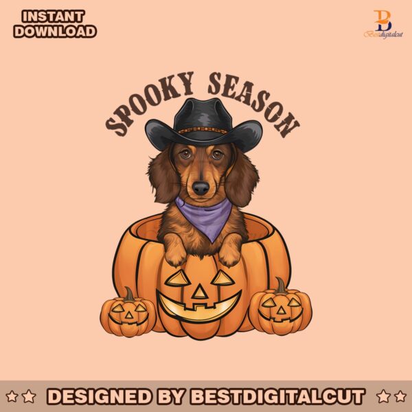 spooky-season-cowboy-dachshund-dog-pumpkin-png