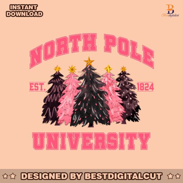 retro-vintage-pink-christmas-tree-north-pole-university-png