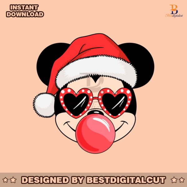 christmas-mickey-mouse-santa-hat-blowing-bubble-svg