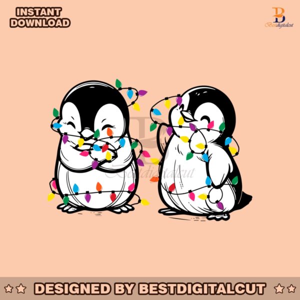 funny-cute-penguin-couple-christmas-light-svg