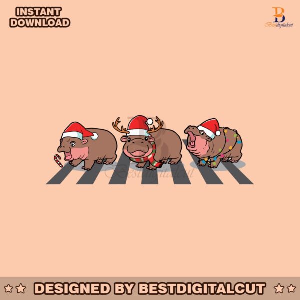 moo-deng-christmas-cross-the-road-santa-hat-christmas-light-svg