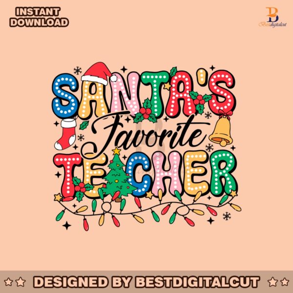 santas-favorite-teacher-christmas-light-svg