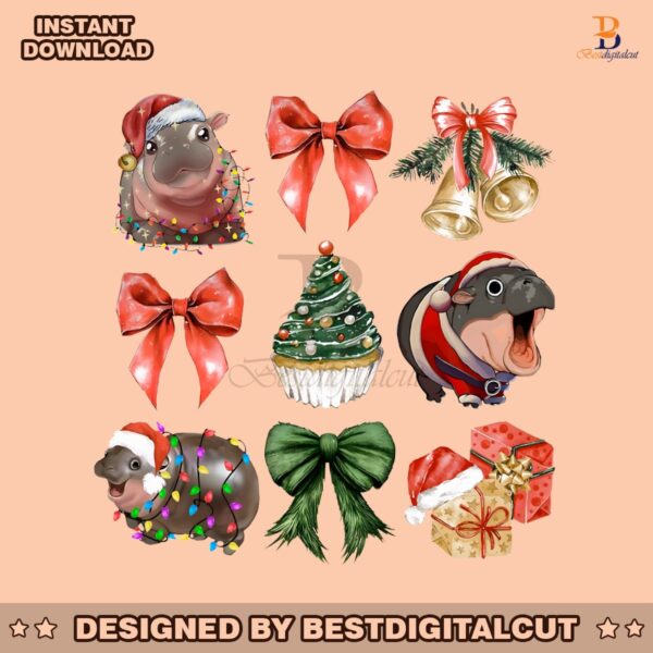 moo-deng-santa-hat-coquette-christmas-tree-png