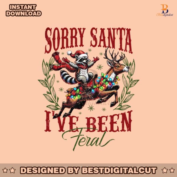 sorry-santa-ive-been-feral-christmas-raccoon-and-reindeer-png