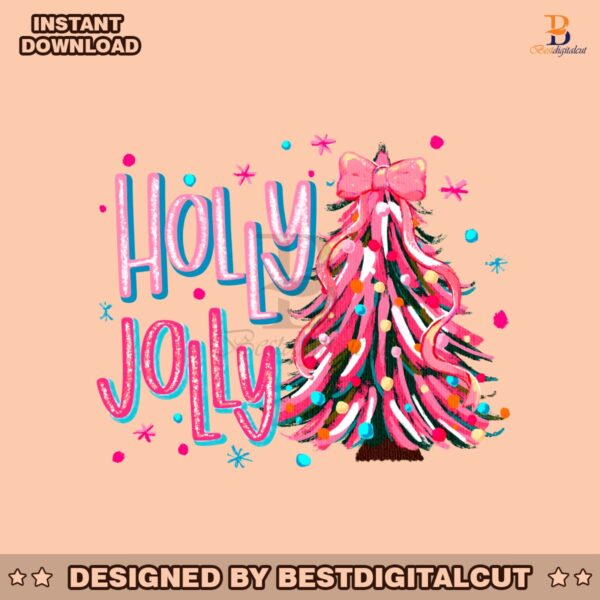 holly-jolly-christmas-tree-coquette-bow-png