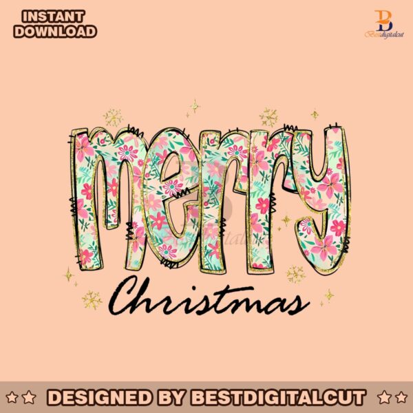 retro-vintage-gliter-floral-merry-christmas-png