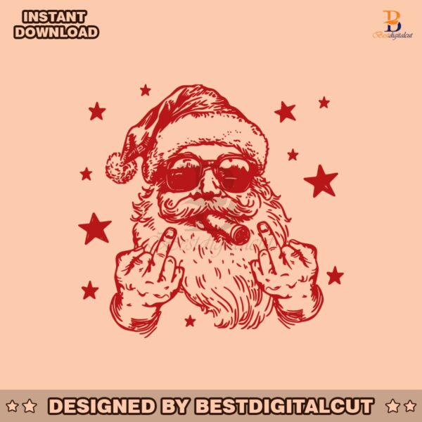 retro-santa-claus-middle-finger-santa-smokes-svg