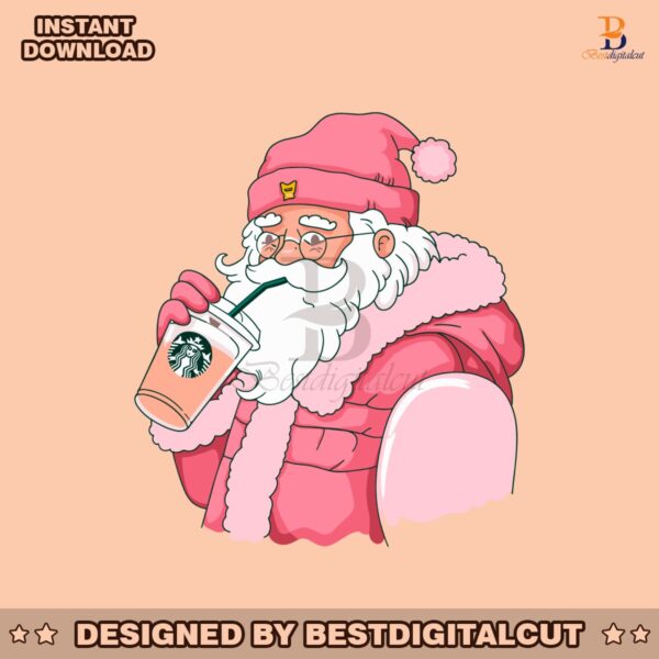 pink-santa-claus-starbucks-svg