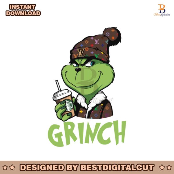 bougie-grinch-louis-vuitton-starbucks-coffee-svg