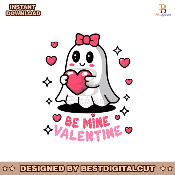 be-mine-valentine-funny-ghost-retro-svg