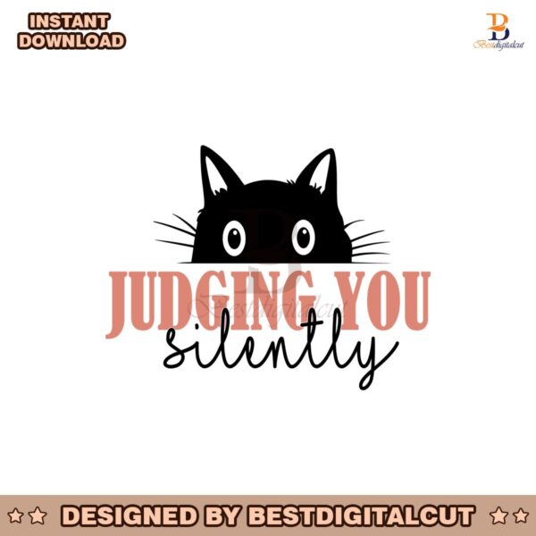 black-cat-judging-you-silently-svg