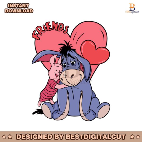 friends-eeyore-piglet-valentine-heart-svg