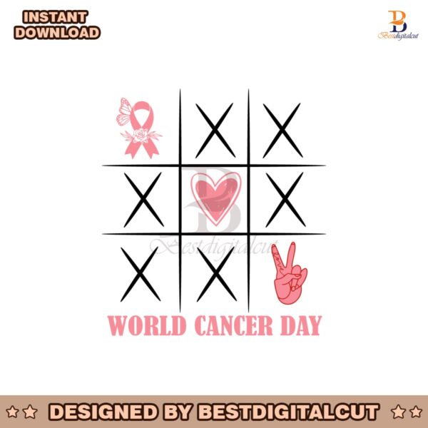 world-cancer-day-tic-tac-toe-peace-love-ribbon-svg