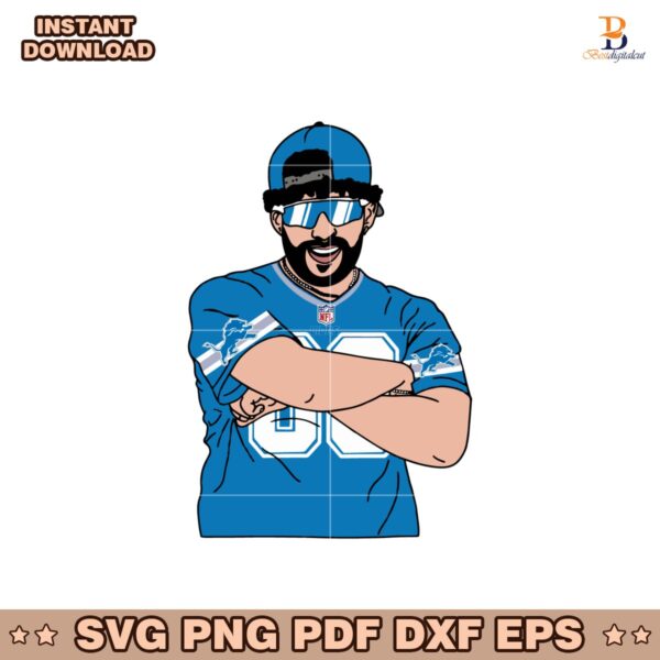 Bad Bunny Benito Detroit Lions Super Bowl Football Nfl Svg