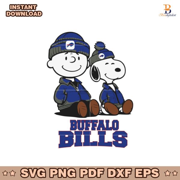 Charlie Brown And Snoopy Buffalo Bills Team NFL Svg