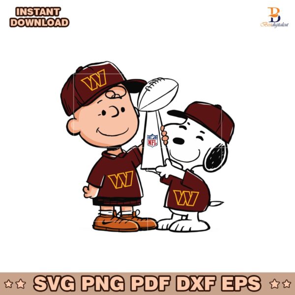 Charlie Brown And Snoopy Commanders Champions Svg