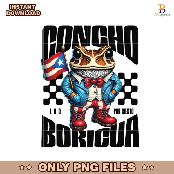 Concho 100 Por Ciento Boricua Puerto Rico Flag Png