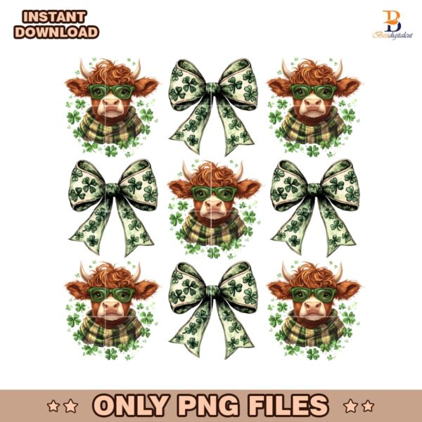 Funny St Patricks Day  Highland Cow Lover Png