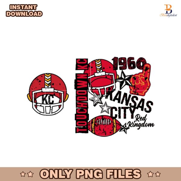 KC Kansas City Football Fans Retro Vintage Collage Png