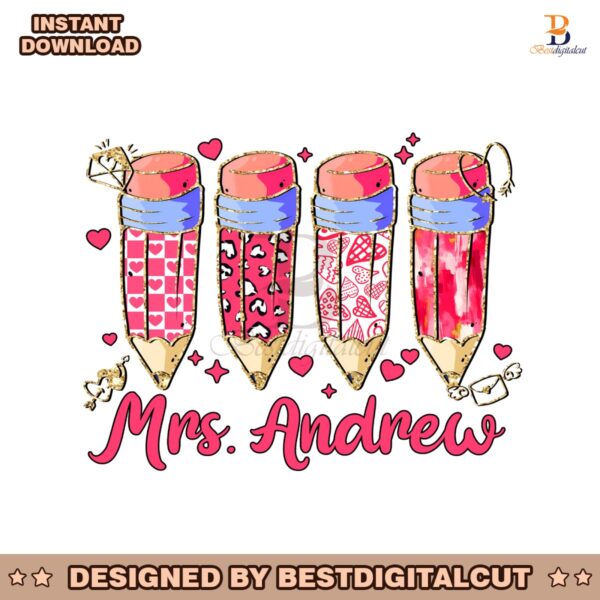 custom-teacher-valentine-coquette-bow-pencil-png