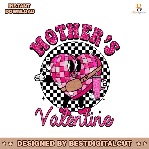 glitter-mothers-valentine-checkered-candy-heart-png