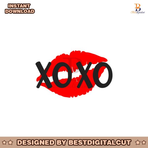 retro-xoxo-lip-checkered-valentines-day-svg