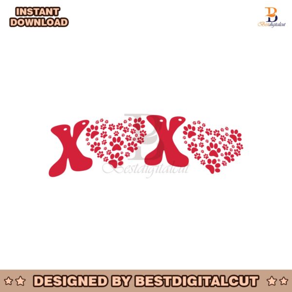 xoxo-valentine-paw-dog-svg-instant-download