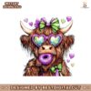retro-mardi-gras-highland-cow-coquette-png