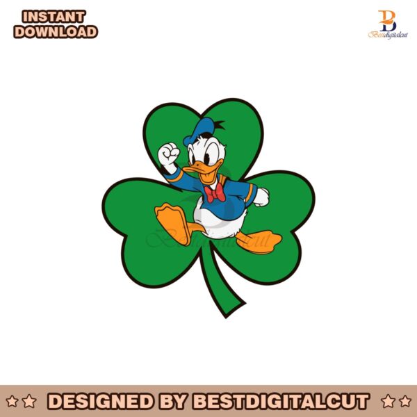 irish-shamrock-donald-duck-disney-lucky-leaf-svg