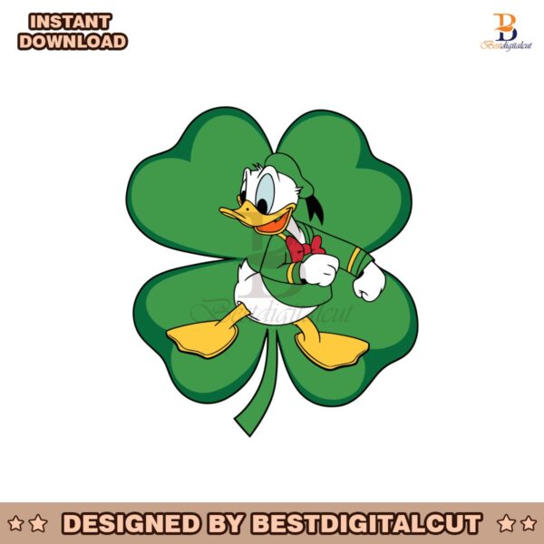 irish-shamrock-disney-donald-duck-lucky-leaf-svg