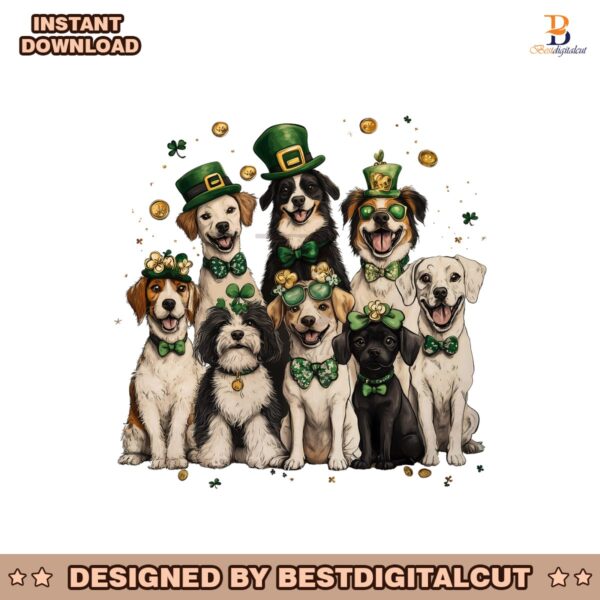 st-patricks-dogs-shamrock-hat-sublimation-png