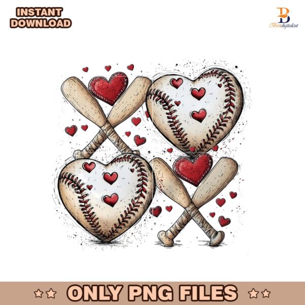 Retro Xoxo Baseball Lover Valentines Day PNG