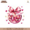 Valentine Coquette Disco Bow Pink Heart PNG