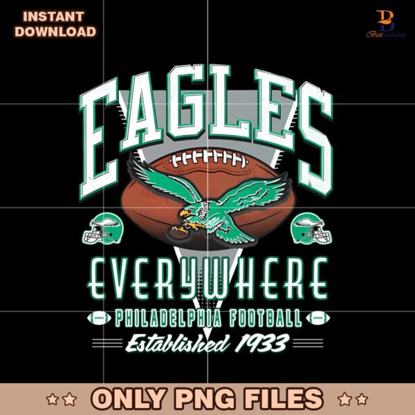 Vintage Eagles Everywhere Philadelphia Football Est 1933 PNG