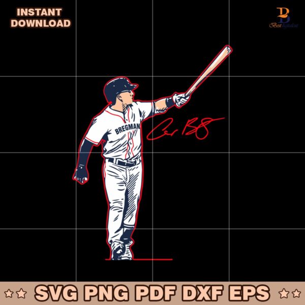 Alex Bregman Signature Boston Superstar Pose SVG
