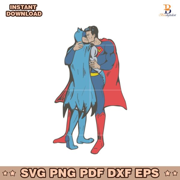 Batman Superman Kissing Funny Meme Gay Pride SVG