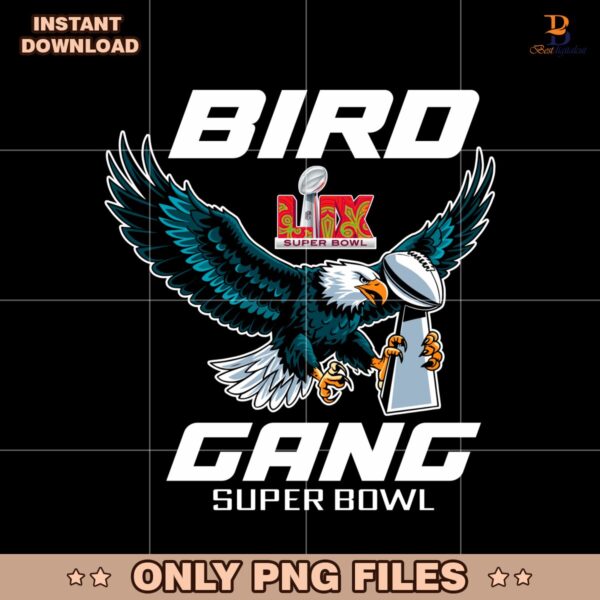 Bird Gang LIX Super Bowl Champion Trophy Philadelphia Eagles SVG