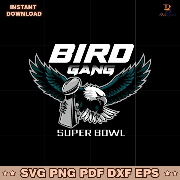Bird Gang Super Bowl Trophy Eagles Champion SVG