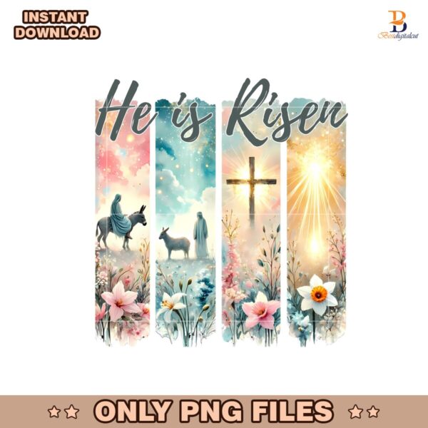 Brush Stroke Jesus He Is Risen Easter PNG Sublimation